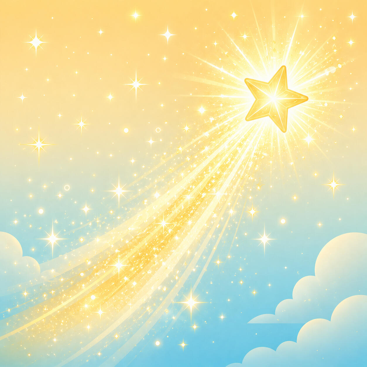 Illustration of a star with a sparkle trail, representing the Super Star level
