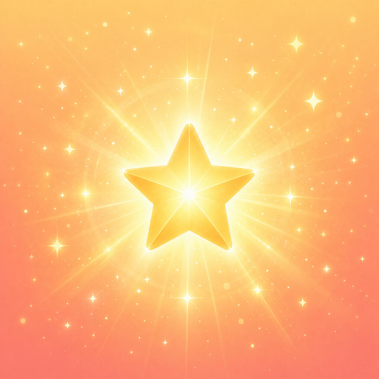 Illustration of one large radiant star with glowing rings, representing the Master Star level
